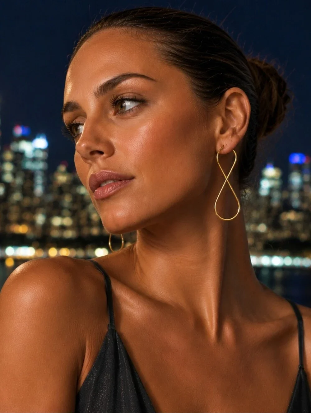 Infinity Statement Earrings 18K Gold Plated Stainless Steel Minimalist Chic